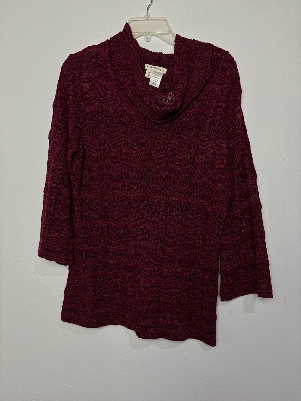 Coldwater Creek Women's Sweater Made in USA Medium (10-12) Cowl Neck Boho